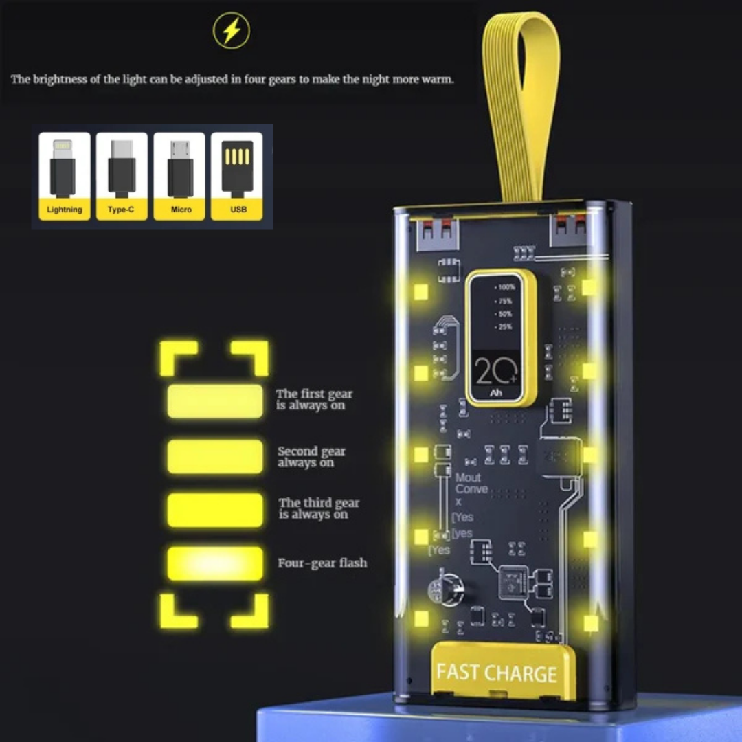 POWER BANK TRANSPARENTE 20.000 MAH