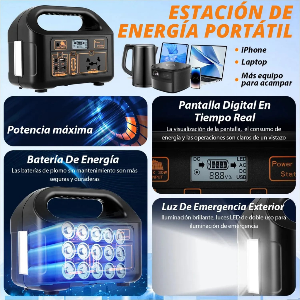 ESTACION DE ENERGIA SOLAR PORTATIL 150w