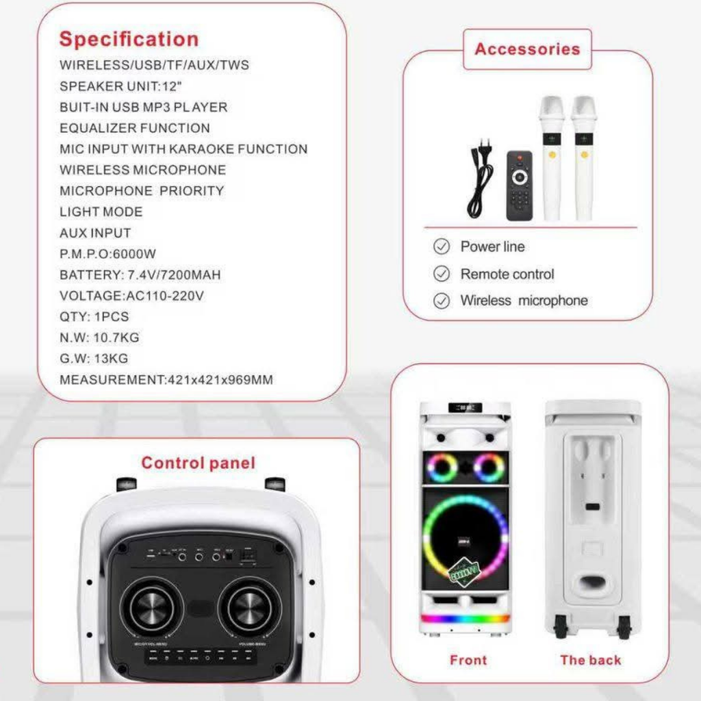 Cabina 60.000w 12x2 Pulgadas GD-9012