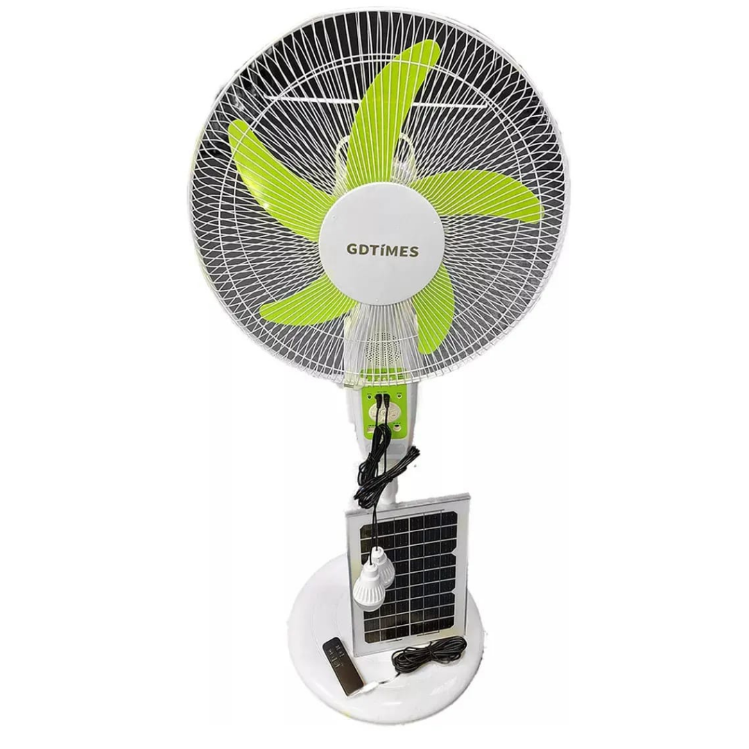 Ventilador Solar Recargable GD-956 16” + Panel Solar