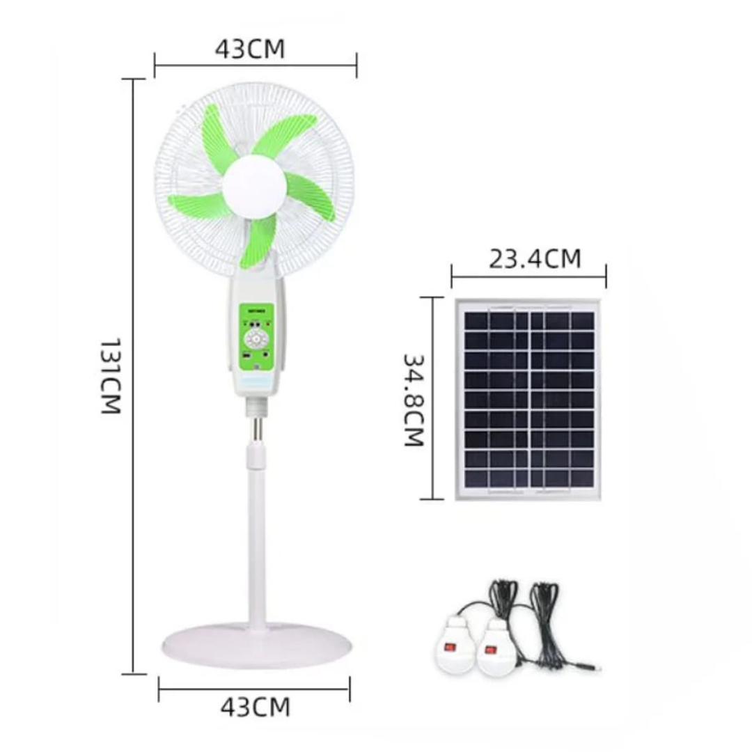Ventilador Solar Recargable GD-956 16” + Panel Solar