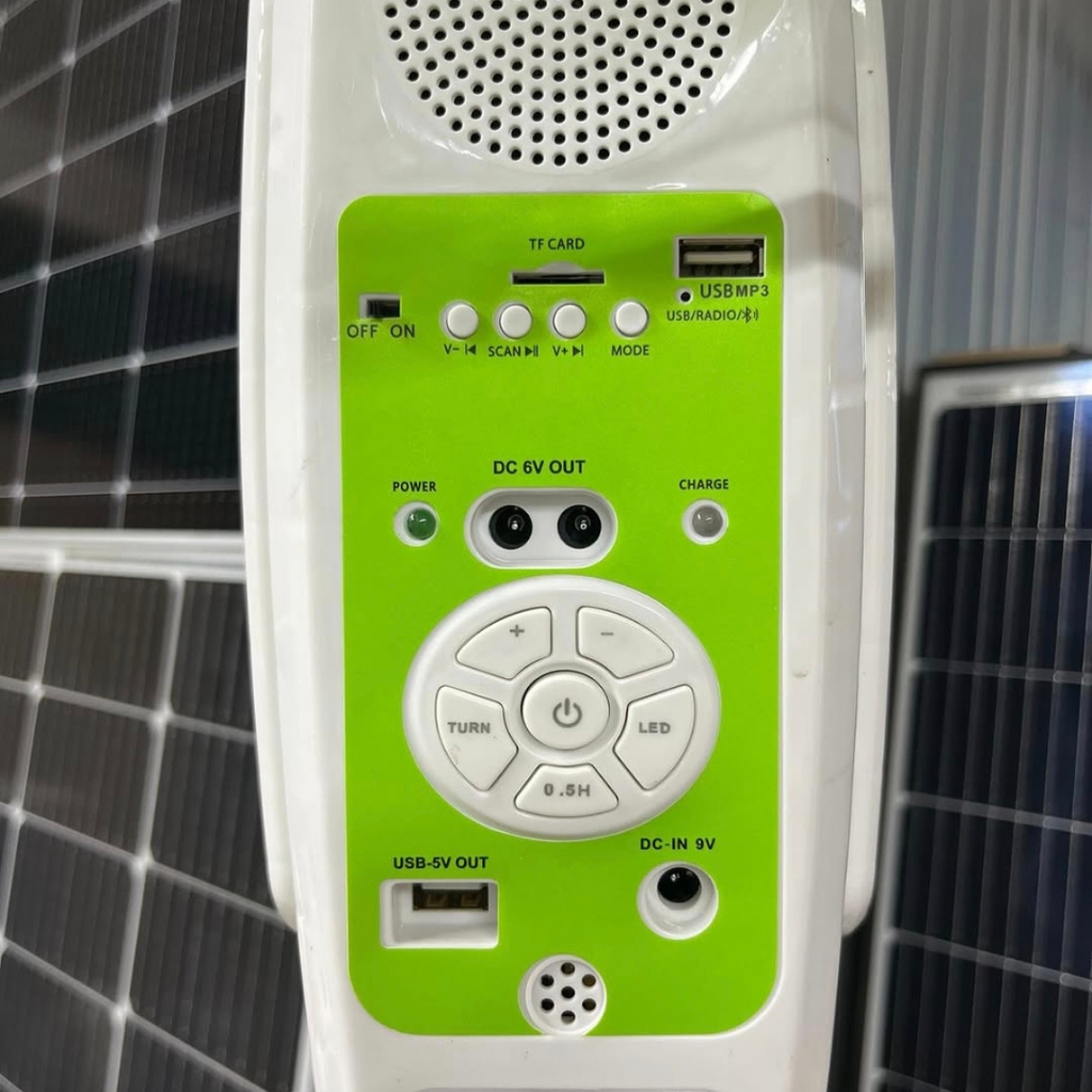 Ventilador Solar Recargable GD-956 16” + Panel Solar