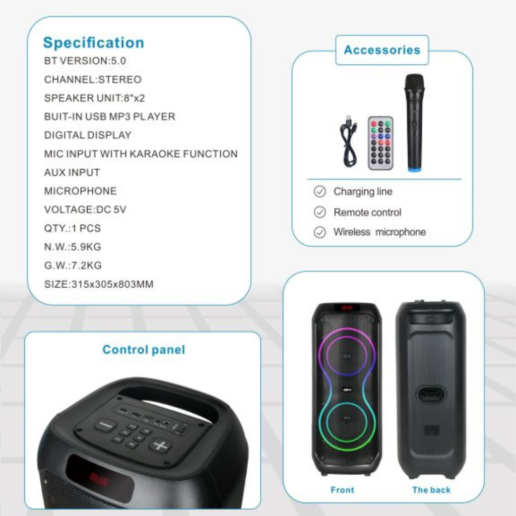 Cabina De Sonido Gedi-g 8*2 Gd-2801a 10.000W